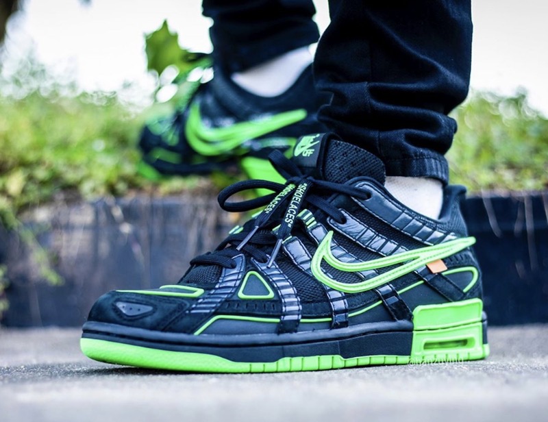 OFF-WHITE x Nike Air Rubber Dunk Black Green Shoes